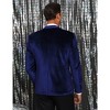Men's Velvet Blazer One Button Solid Slim Fit Wedding Blazer Luxury Velour Suit Jacket for Dinner Prom Party - 3 of 4