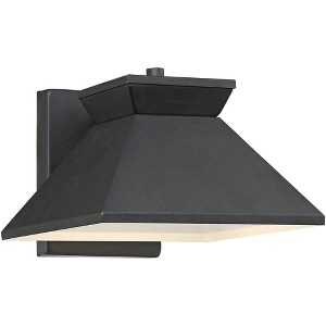 John Timberland Whatley Modern Outdoor Wall Light Fixture Black LED 6 1/4" Metal Shade for Post Exterior Barn Deck House Porch Yard Posts Patio Home - 1 of 4