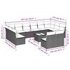 vidaXL 13 Piece Patio Sofa Set with Cushions Black and Cream - With Table - 3 of 4