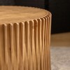 Sapphtopaz Modern Coffee Table Embossed Pattern Design Center Coffee Table Retro Side Table for Living Room, Bedroom, Natural - 3 of 4