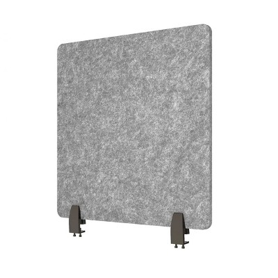 Castle Gray Acoustic Desk Divider with Powder-Coated Aluminum Clamps