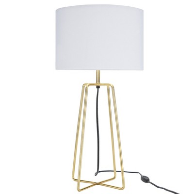 24" Modern Geometric Brass Metal Table Lamp - Nourison