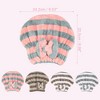 Unique Bargains Strong Absorbent Coral Fleece Stripped Hair Drying Towel Dry Cap 1 Pc - image 4 of 4