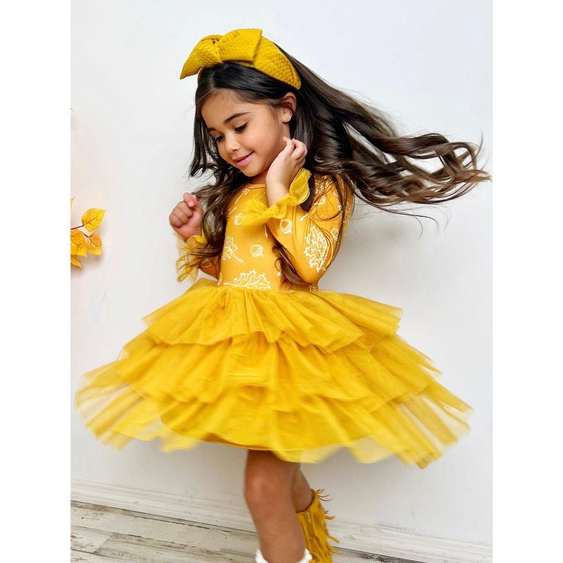 Girls Picture Perfect Falling Leaves Tutu Dress - Mia Belle Girls, 4 of 7