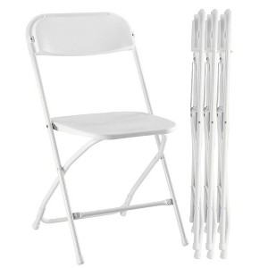 CAVINAS Plastic Folding Chair with Foam Cushion,Armless Dining Chairs with Iron Frame for Indoor Outdoor Events,Party,No Assembly Required - 1 of 4