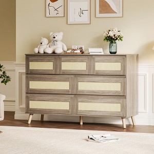 Rattan 7 Drawer Dresser - 1 of 4