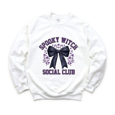 Simply Sage Market Coquette Spooky Witch Social Club Sweatshirt - XL - White