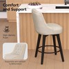 JUJABU 26"H Swivel Bar Stools Set of 2, with Backs, Upholstered and Solid Wood Legs - 4 of 4