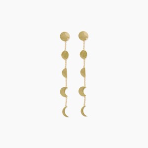 sanctuaire Moon Phases Chain Earrings Gold - 1 of 2