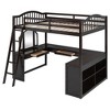 TIRAMISUBEST Full Loft Bed with U-Shaped Desk and Fold Mirror, Luxurious Bed Frame with Drawers and Storage Shelves - 4 of 4