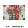 Unique Bargains Christmas Place Mats Flower Pot Flax Red Green Beige 11.8"x17.7" 2 Pcs - 3 of 4