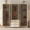 NicBex 68.00"H Armoire Wardrobe Closet Storage Cabinet with 6 Doors & Shelves & 3 Drawers for Bedroom - 4 of 4