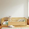 Twin/Full Size Floor Bed with Safety Fence and Open Door, Wooden Montessori Style Platform Bed Frame for Toddlers and Kids Bedroom or Playroom - 2 of 4