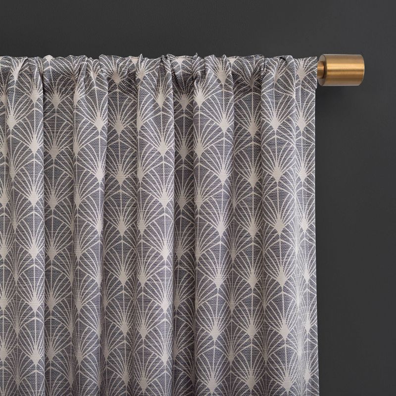 Montauk Art Deco 100% Blackout Back Tab Curtain Panel - Scott Living, 6 of 12