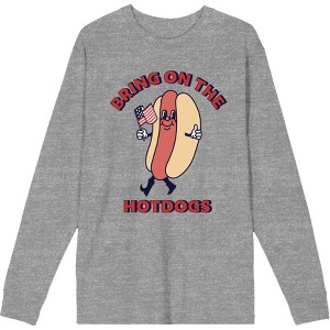 Americana Bring On The Hot Dogs Adult Long Sleeve Tee - 1 of 2