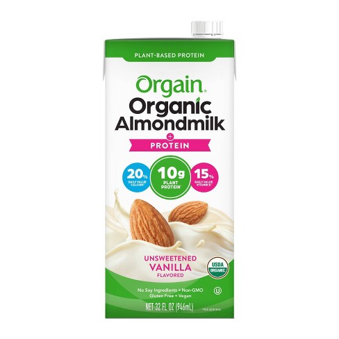 Orgain Unsweetened Vanilla Almond Milk - 32 fl oz - image 1 of 4