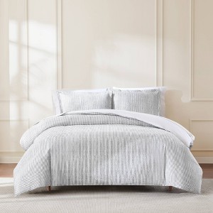 Lush Décor Full/Queen Lima Stripe Cotton Duvet Cover Gray - 1 of 4
