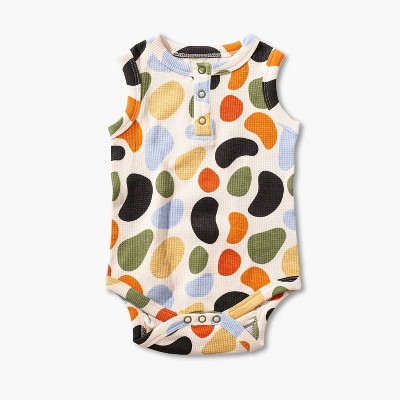 Kid's Pebbles Waffle Tank Bodysuit - Sapling Organic 12-18M