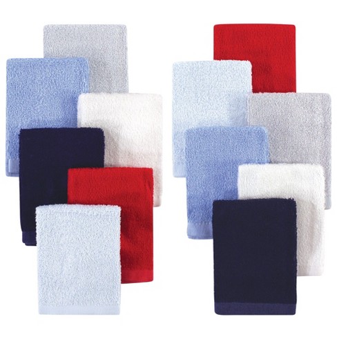 Hudson Baby Infant Boy Rayon From Bamboo Woven Washcloths 12pk Blue Red One Size Target