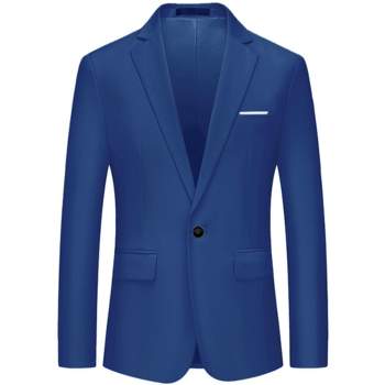 Lars Amadeus Men's Dress Slim Fit Single Breasted One Button Suit Sports Blazer