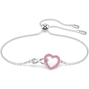 Hyperbola Bracelet, Heart & Infinity Motif in Pink & Rhodium Finish - 1 of 4