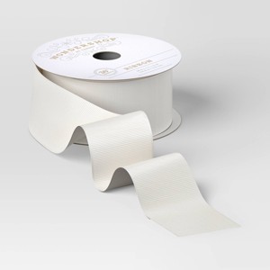 Christmas Modern Heritage Premium Ribbon Ivory Grosgrain - Wondershop™ - 1 of 3