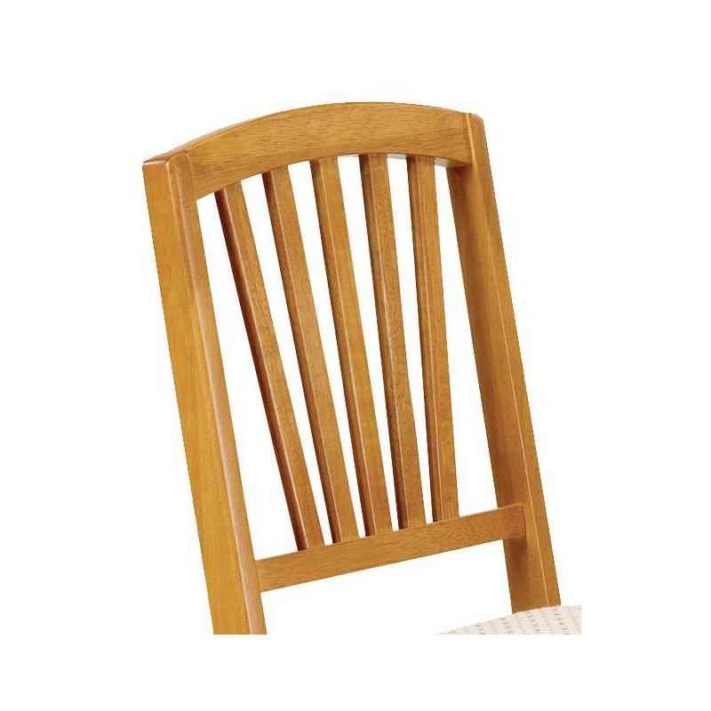 Set of 2 Slat Back Folding Chair Oak Brown - Stakmore, 5 of 7