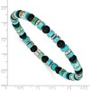 Chisel Stainless Steel Polished 6.30mm Marine-Green Emperor and Onyx Beaded 8" Stretch Bracelet - 4 of 4