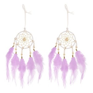 Unique Bargains Small Handmade Macrame Dream Catchers for Home Decoration 2 Pcs - 1 of 4
