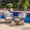 FIONECA Outdoor Swivel Club Chairs Set of 2, All-Weather Acacia Wood Frame with Cushions, 360¡ã Swivel Patio Chairs - 2 of 4