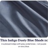 3 Pc Full/Queen Duvet Cover Set - 400 Thread Count Sateen, 100 Cotton, Button Closure, Corner Ties - Indigo Dusty Blue - 2 of 4