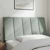 vidaXL Headboard Cushion Bedroom Hanging Upholstered Pillow Headboard Velvet - Light Gray 39.4" - 3 of 4