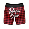 Mens Papa Bear Boxers Funny Fathers Day Paw Print Plaid Graphic Novelty Underwear For Guys - Crazy Dog Boxer Briefs - 2 of 4
