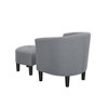 Polyester Barrel Chair with Ottoman, Rounded Back and Tufted Seat Cushions, Legs Comfortable Stylish Design - 3 of 4