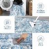 Vintage Floral Washable Area Rug - Non-Slip Thin Indoor Carpet with Distressed Print for Living Room, Bedroom & Dining Room - 2 of 4