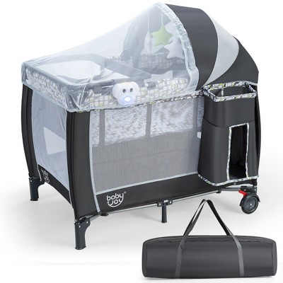 Babyjoy Portable Foldable Baby Playard Playpen Nursery Center w/ Changing Station & Net