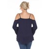 Women's Cold Shoulder Ruffle Sleeve Top - White Mark - 3 of 4