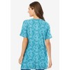Woman Within Plus Size Perfect Printed Short-Sleeve V-Neck Tunic - 3 of 4