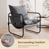 Hausource Upholstered Sling Accent Chair Ergonomic Design Armchair with Side Pockets & Lumbar Support - 3 of 4