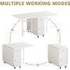 ATJafurn 58.9'' Folding Table No Assembly Required, Rectangular Wooden Extendable Dinning Table With Wheels And Storage - 4 of 4
