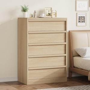 Drawers Dresser for Bedroom, Dressers & Chests of Drawers w/Curved Profile Design - 1 of 4