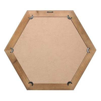 Rustic Hexagon 24" Natural Wood Frame Wall Mirror