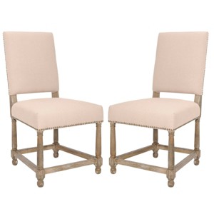 Faxon 20" H Side Chair With Nail Head Trim (Set of 2) - MCR4557 - Taupe - Safavieh Couture - 1 of 4