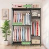 KTMBDW Portable Closets, Metal Clothes Garment Rack for Bedroom and Cloakroom, Clothing Closet Storage and Organizer Wardrobe, Black - 3 of 4