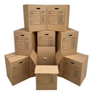 UBMOVE 10 Premium Large Corrugated Moving Boxes with Handles, 18" x 18" x 24" - 1 of 4