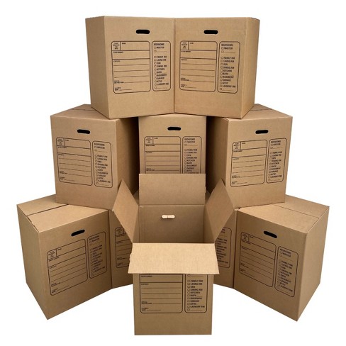 UBMOVE 10 Premium Large Corrugated Moving Boxes with Handles, 18" x 18" x 24" - image 1 of 4