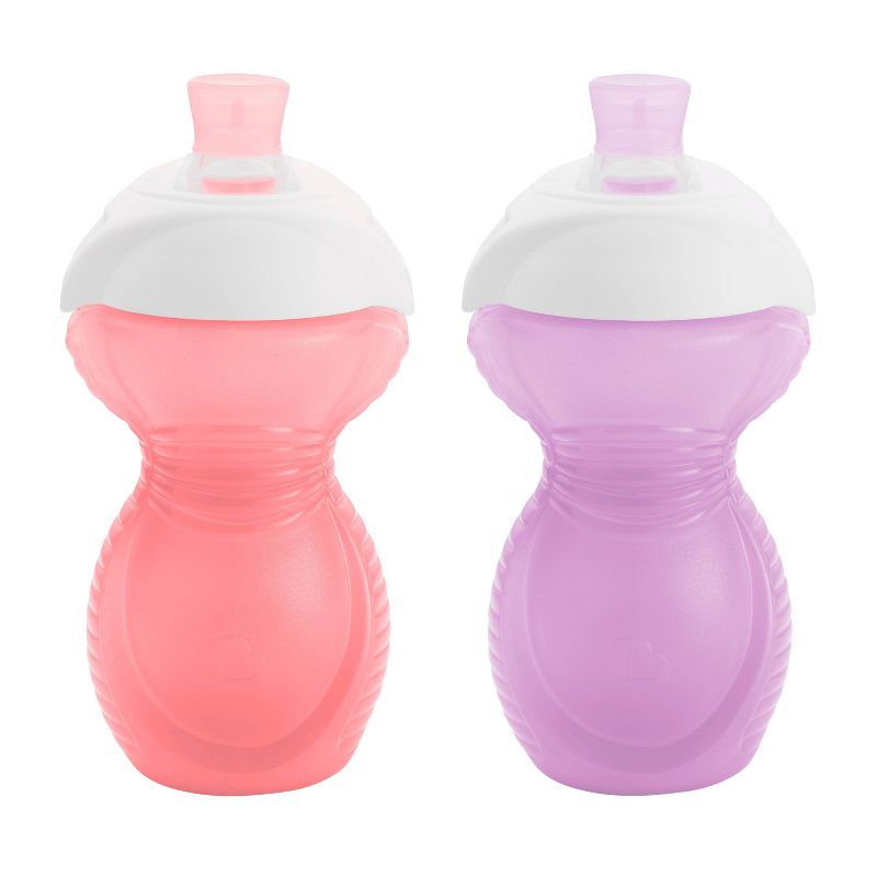 Munchkin Click Lock Bite Proof Sippy Cup 9oz - 2pk - Pink/Purple, 1 of 8