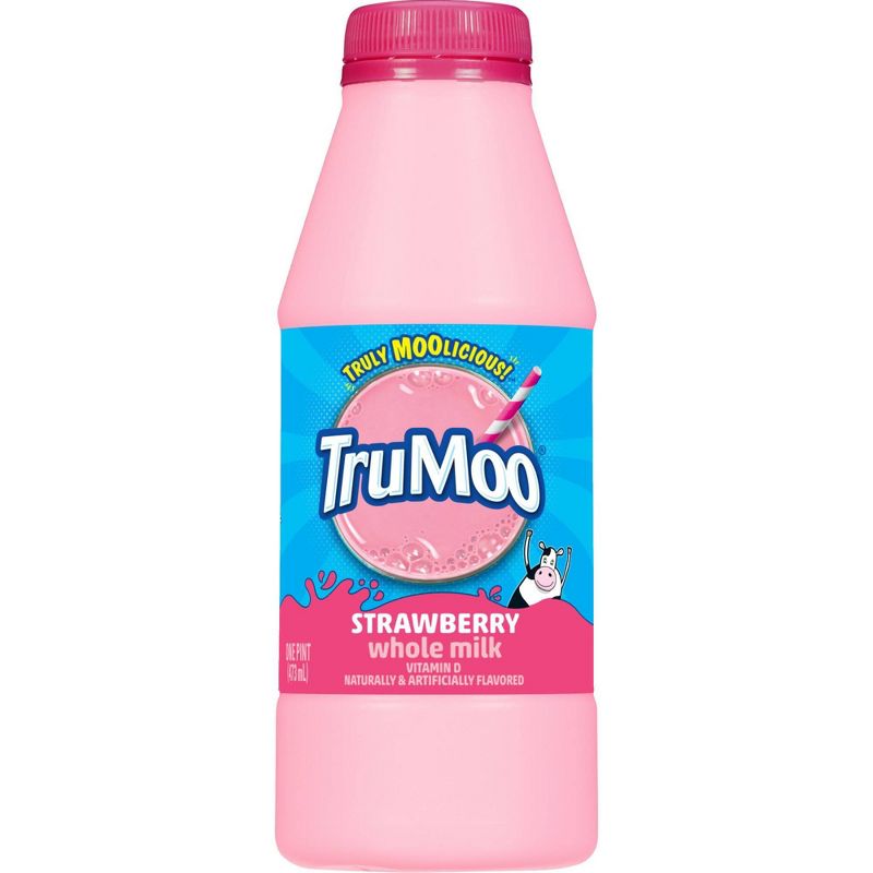 TruMoo Strawberry Whole Milk - 1pt, 1 of 9