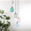 Rennnsan Lorindra 19"W 5-Light Cluster Staggered Color or Textured Glass Modern Dimmable Chandelier - 2 of 4
