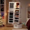 Fredees 360° Swivel Jewelry Organizer with Full-Length Mirror & Lights, Standing Armoire with Drawers, Large Jewelry & Makeup Storage - 4 of 4